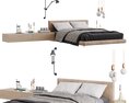 Floating Bed with Integrated Nightstands 3D 모델 