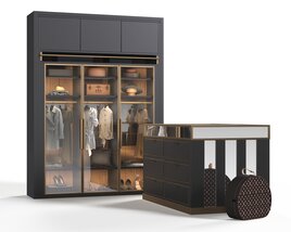 Elegant Wardrobe and Dresser Set Modello 3D