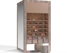 Modern Wooden Shoe Cabinet 3D модель