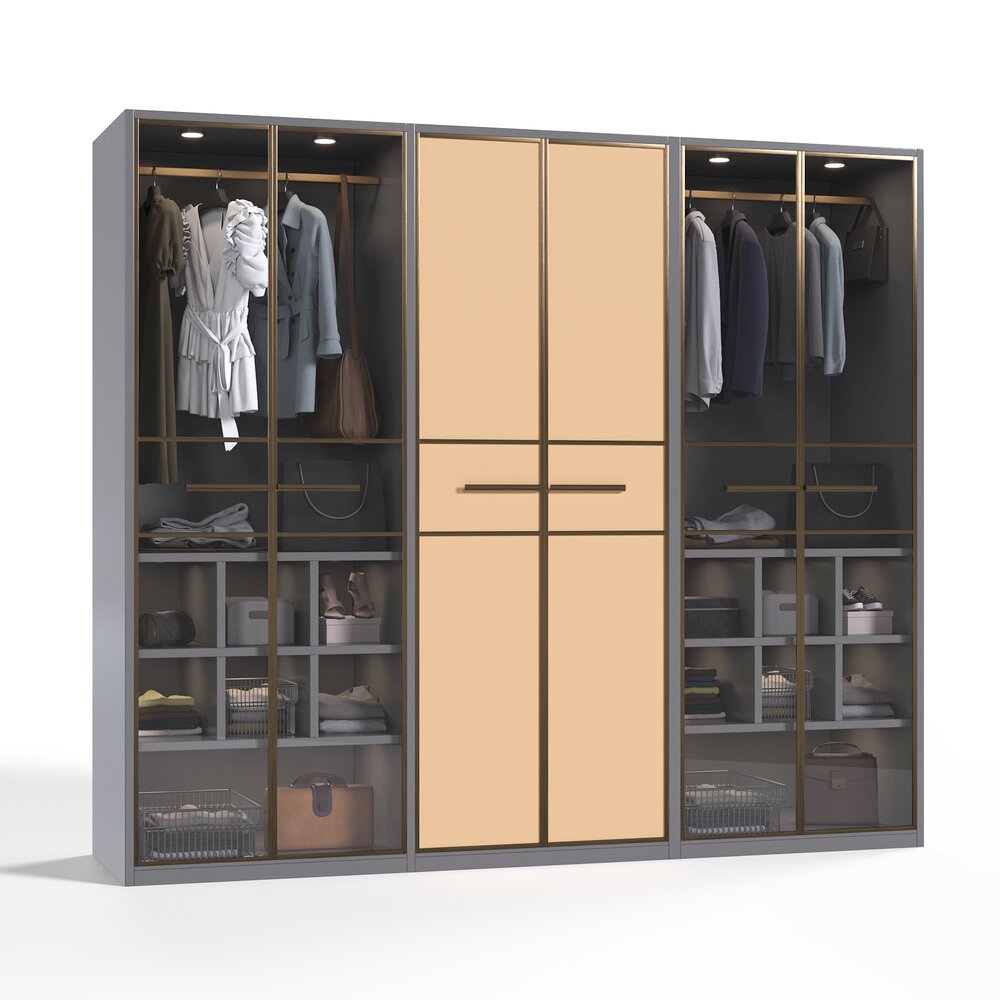 Modern Wardrobe Closet Organizer 3D 모델 
