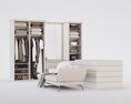 Modern Wardrobe and Stylish Bedroom Bench 3Dモデル