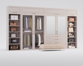 Elegant Bedroom Wardrobe System 3D модель