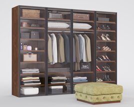 Modern Wardrobe Closet Organizer 02 3D model