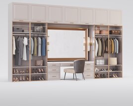 Elegant Walk-in Closet System 3D模型