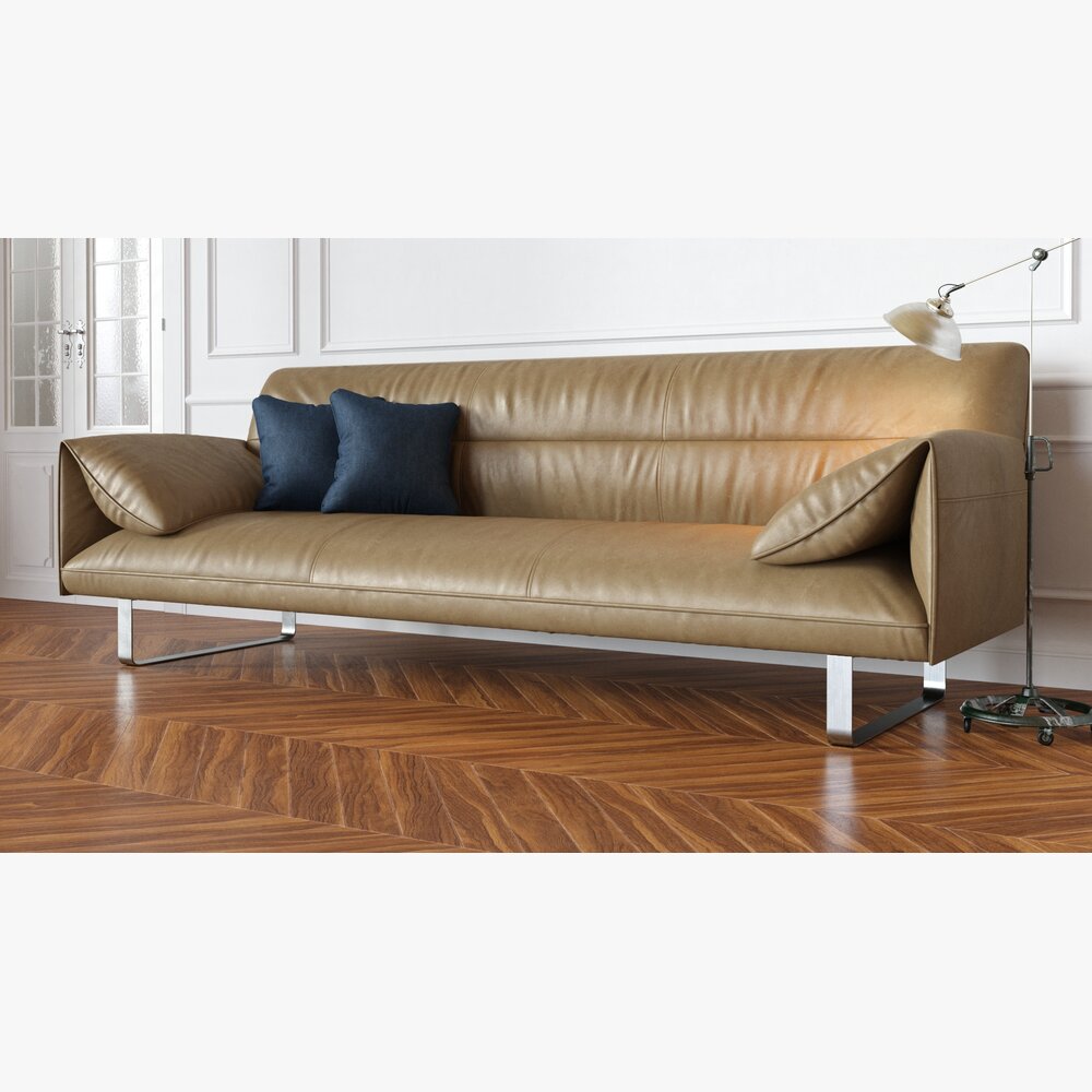 Modern Leather Sofa 3D-Modell