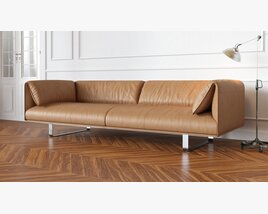 Modern Leather Sofa 02 Modello 3D