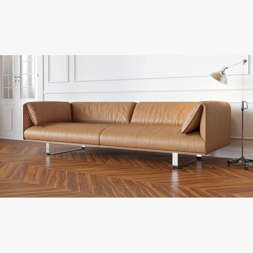 Modern Leather Sofa 02 Modèle 3D