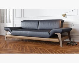 Contemporary Leather Sofa Modello 3D