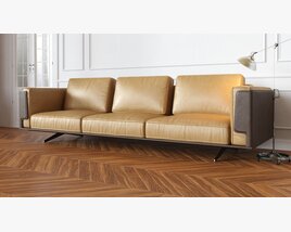 Modern Leather Sofa 04 Modello 3D