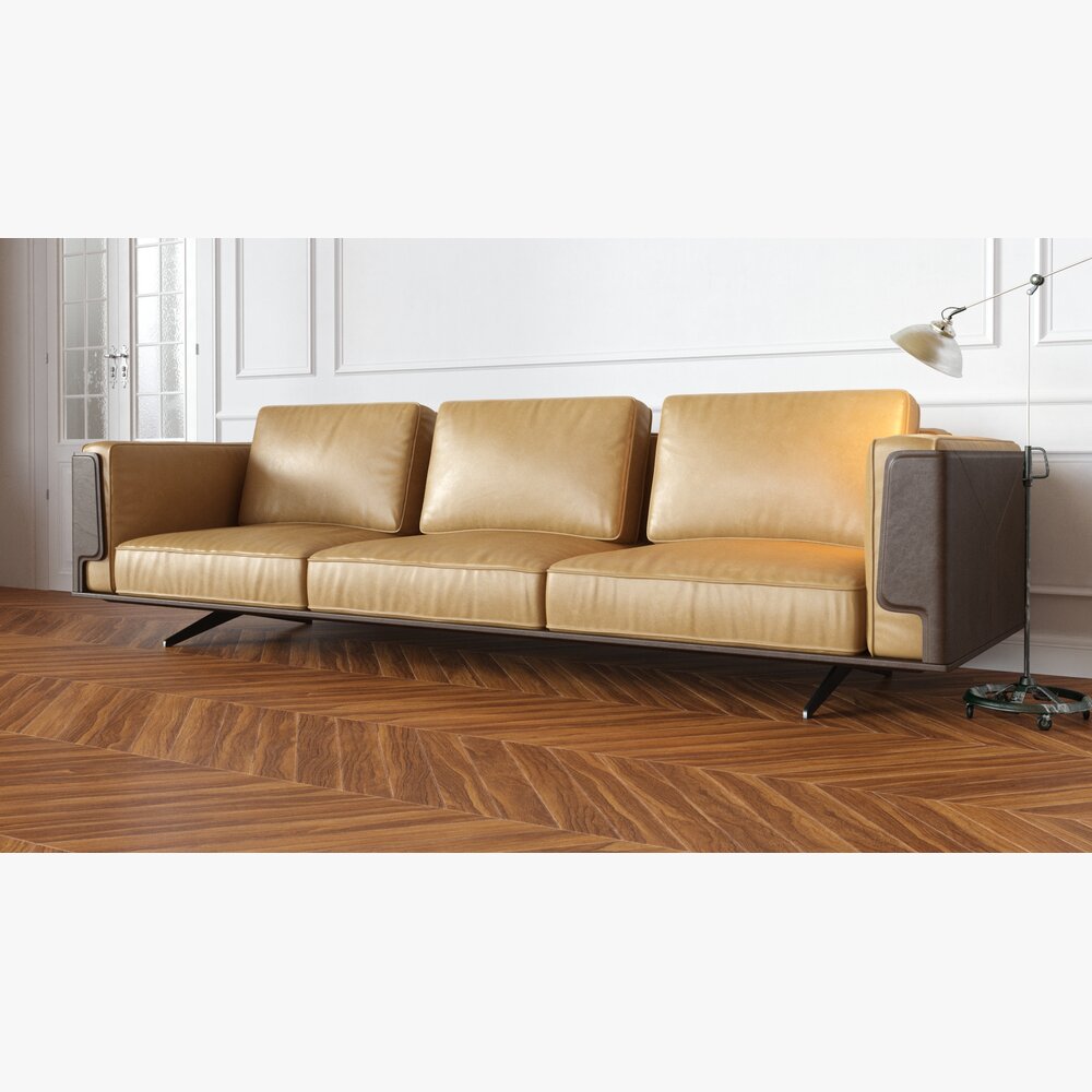 Modern Leather Sofa 04 Modèle 3d