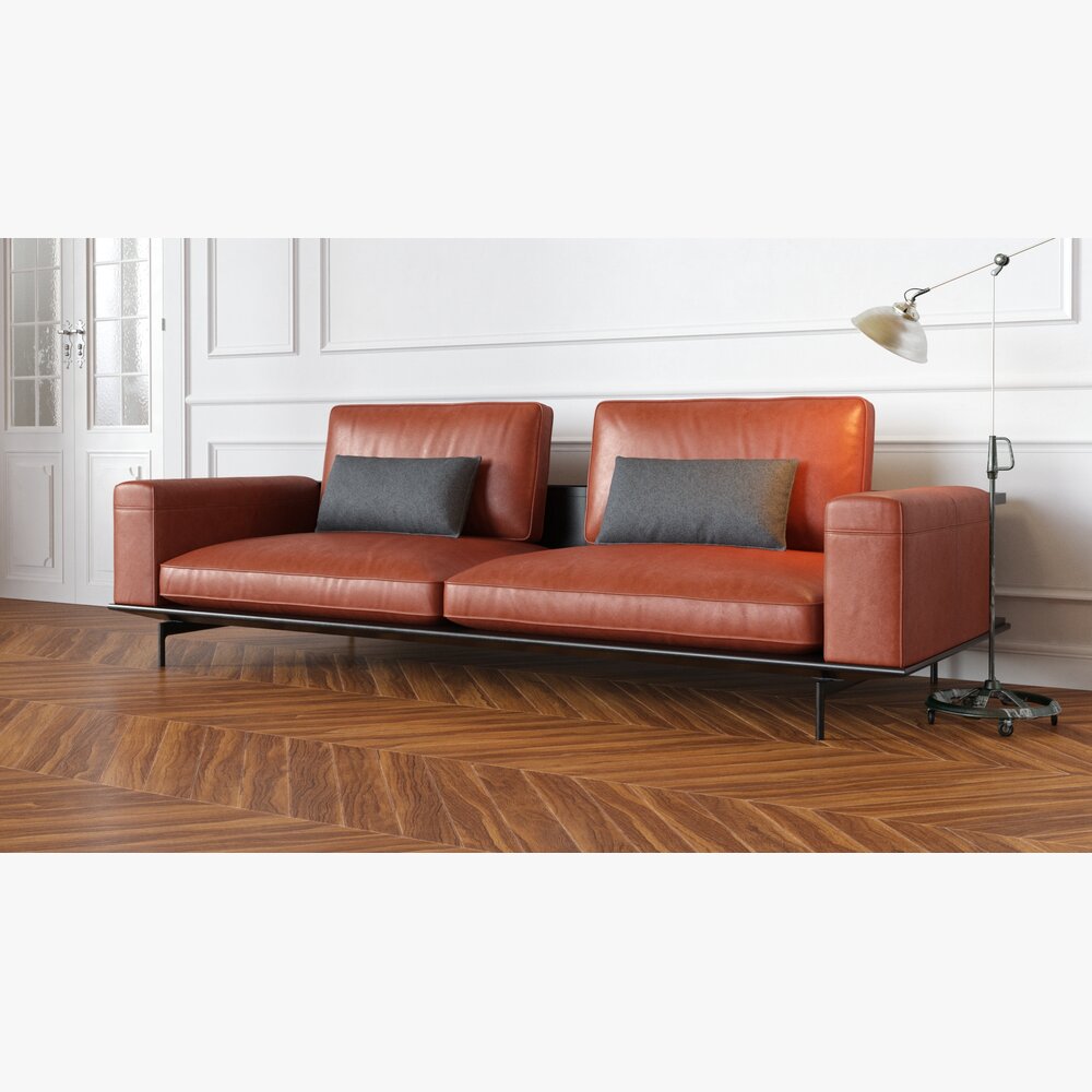 Modern Leather Sofa 05 3D model