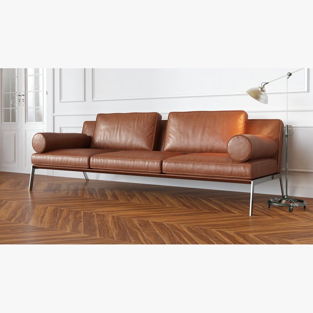 Modern Leather Sofa 06 3d model