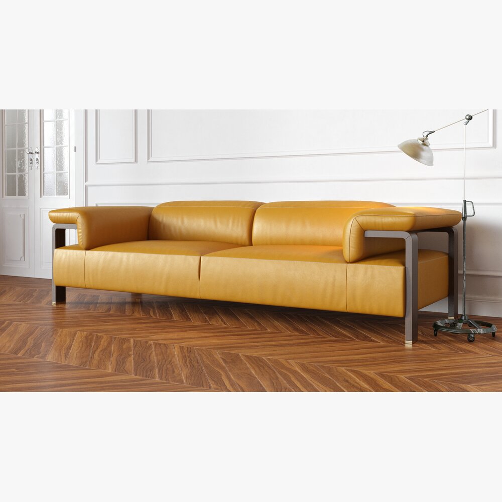 Modern Yellow Sofa 3D-Modell