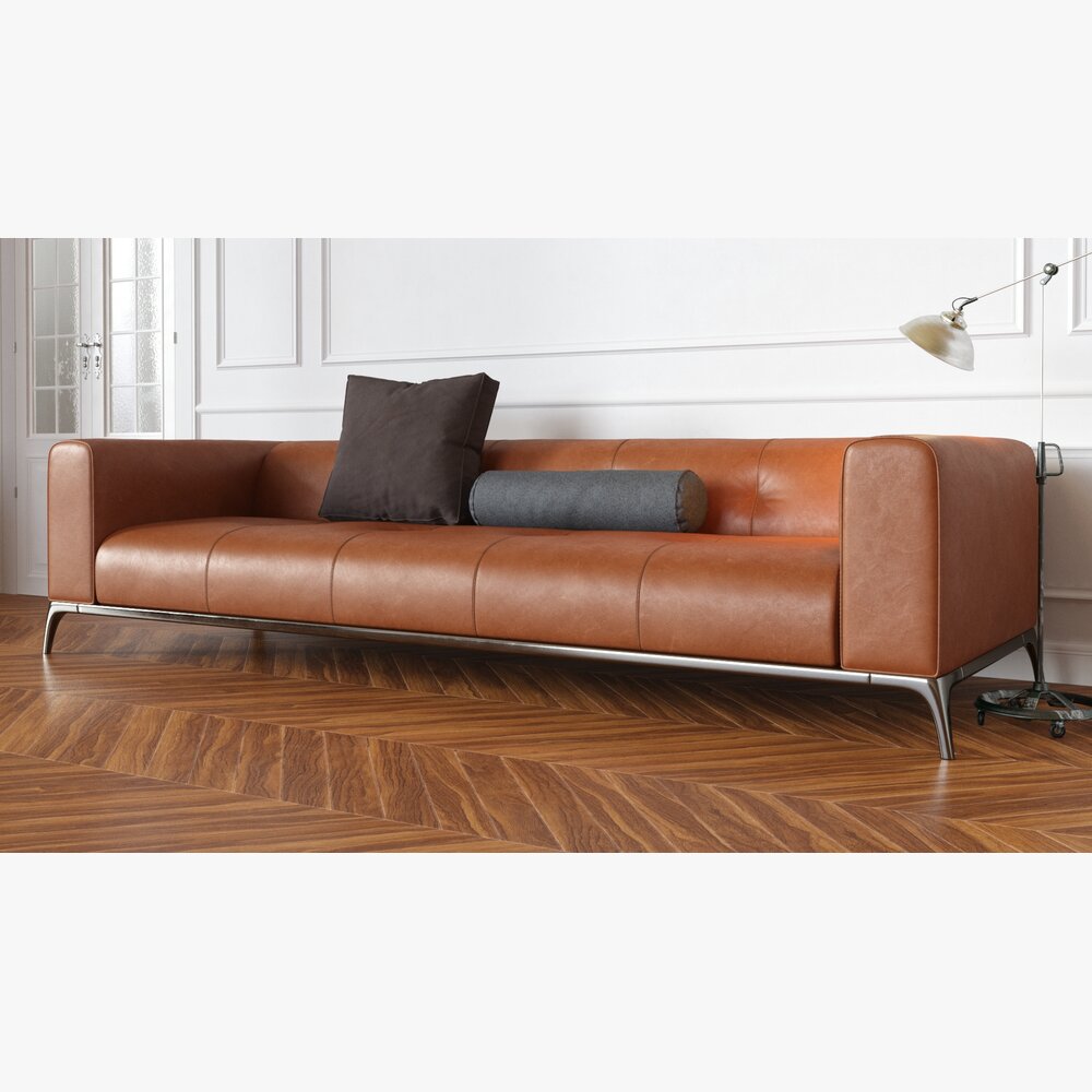 Modern Leather Sofa  08 Modelo 3d