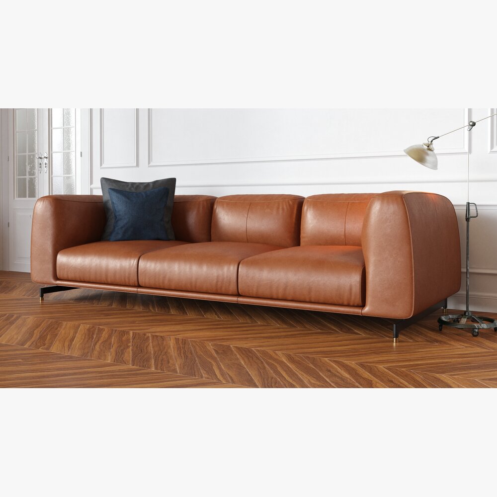Modern Leather Sofa 09 3d model