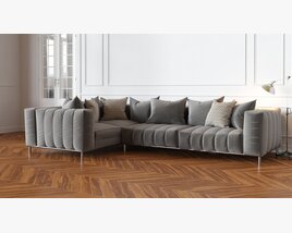 Modern Gray Sectional Sofa 3D модель