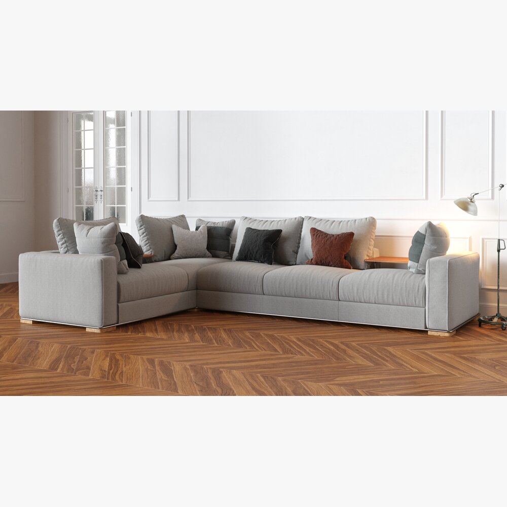L-Shaped Sectional Sofa 3D 모델 