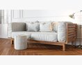 Modern Wooden Sofa 3D 모델 