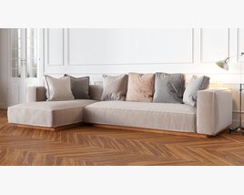 Modern Sectional Sofa with Chaise 3Dモデル