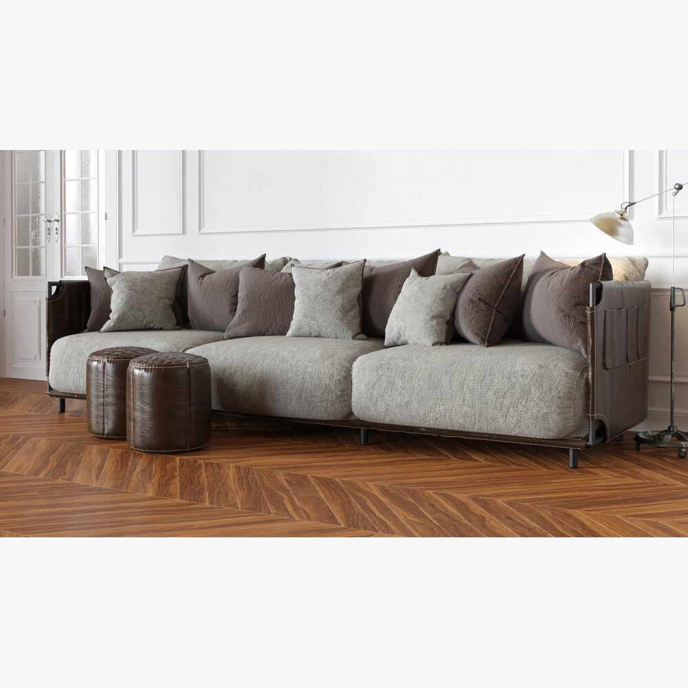 Contemporary Sectional Sofa Modelo 3d