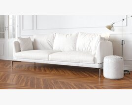 Modern White Sofa 3D модель