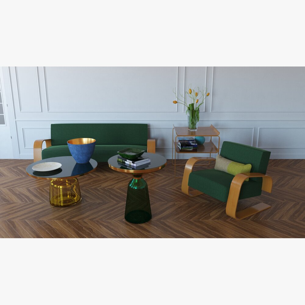 Living Room Set 03 3D 모델 