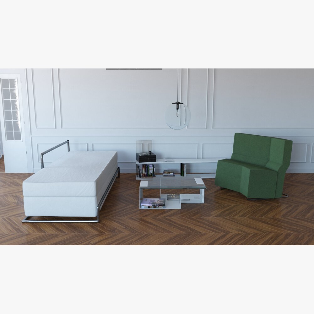 Living Room Set 06 3D 모델 