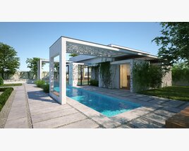 Backyard with Pool 04 3D модель