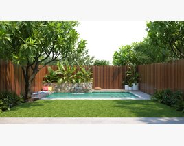 Backyard with Pool 06 3D模型