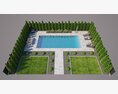Backyard with Pool 07 3D-Modell