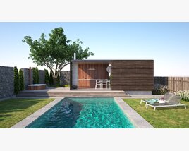 Backyard with Pool 08 3D модель