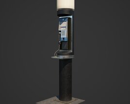 Telephone Booth 02 3D model