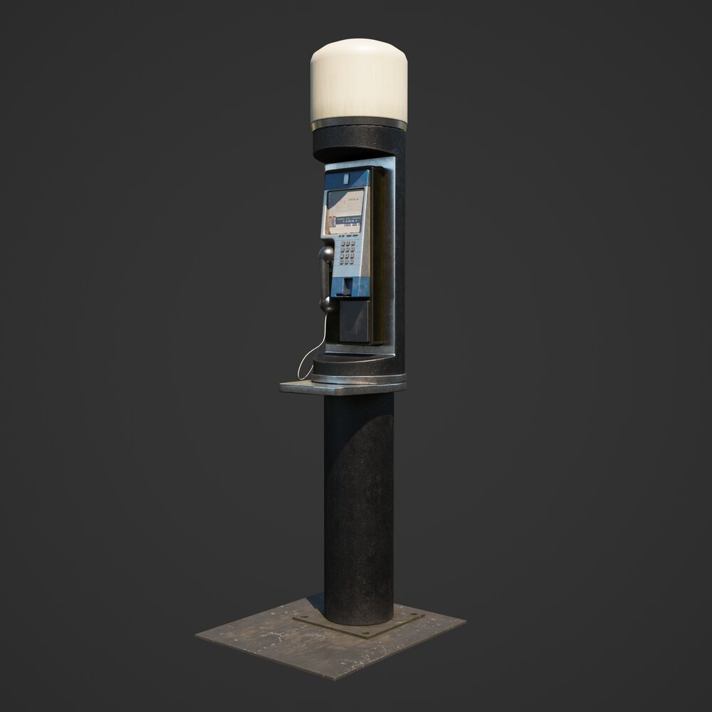 Telephone Booth 02 3D model