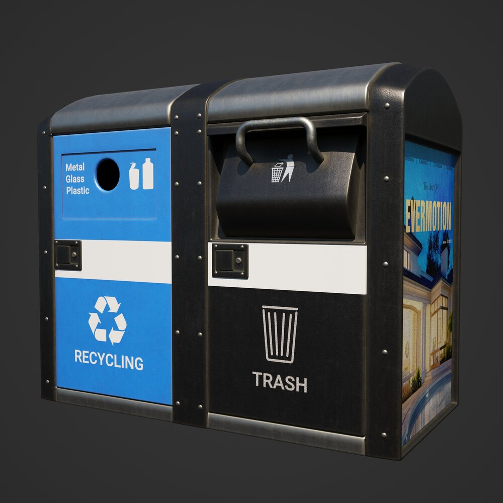 Recycling Bin Modello 3D