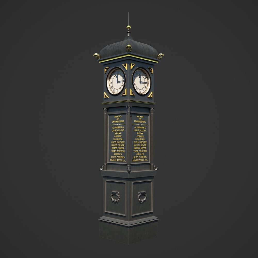 Street Clock 3D 모델 