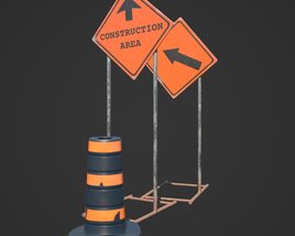 Construction Signs Modelo 3d