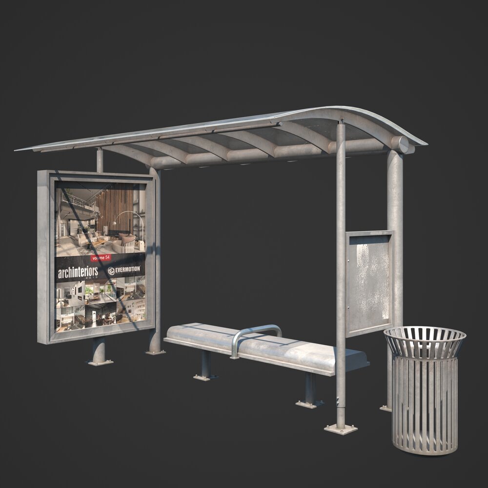 Bus Stop 03 3D-Modell