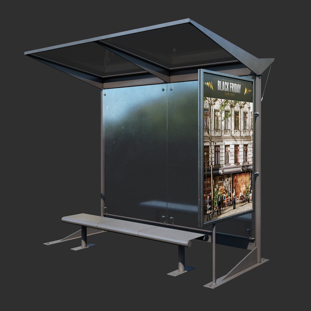 Bus Stop 04 3D-Modell