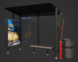 Bus Stop 06 3D 모델 