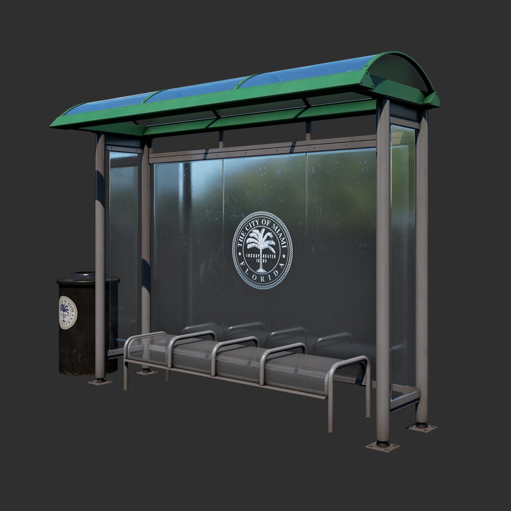 Bus Stop 07 3D 모델 