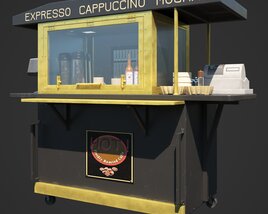 Mobile Coffee Cart Modelo 3d