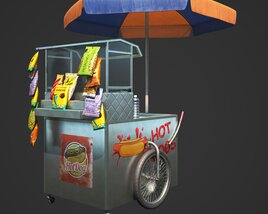 Street Food Cart Modèle 3D