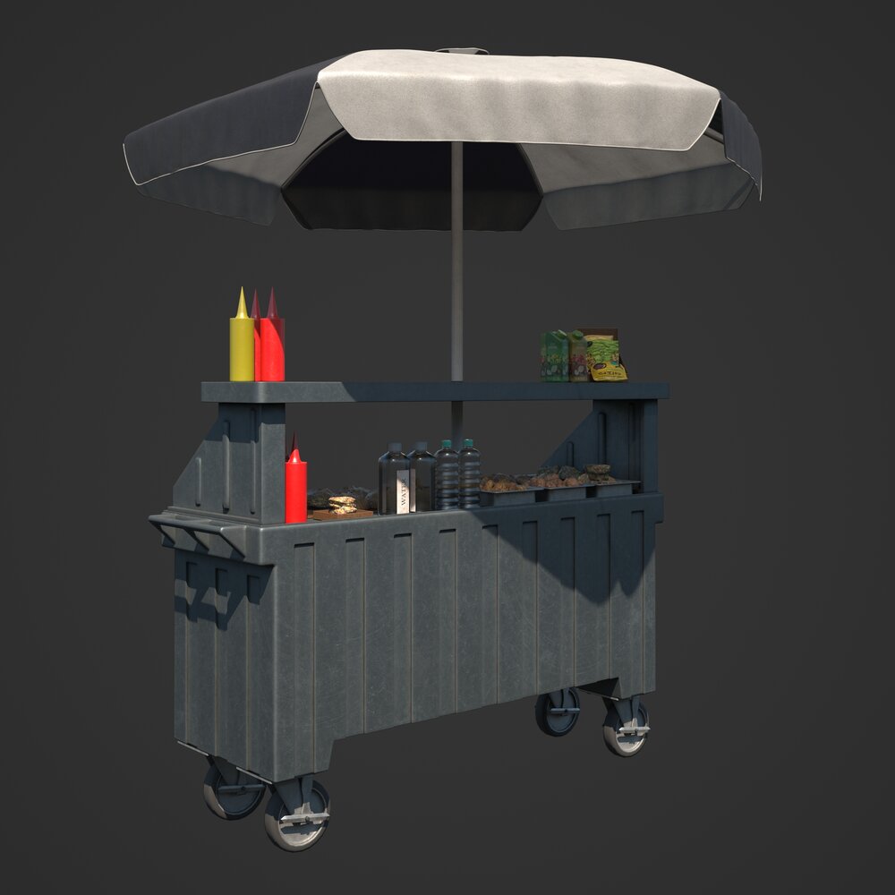 Street Food Cart 02 3d model