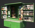 Street Newsstand Kiosk Modello 3D
