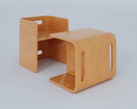 Kids Wood Chair Modello 3D