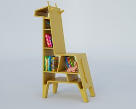Giraffe-Inspired Bookshelf 3D model