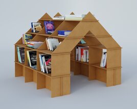 House-Shaped Bookshelf Modelo 3d