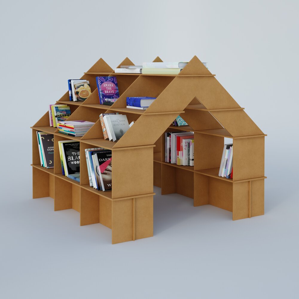 House-Shaped Bookshelf Modelo 3D