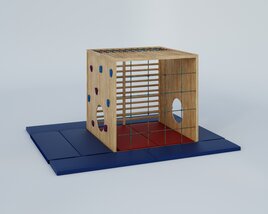 Wooden Cube Playground Structure Modèle 3D