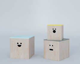 Happy and Sad Cubes Modello 3D